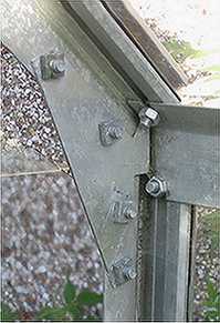 Greenhouse corner bolts