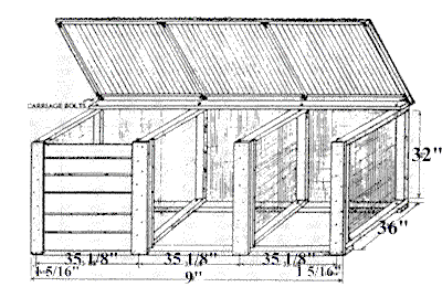 3-Bin Wire Composter